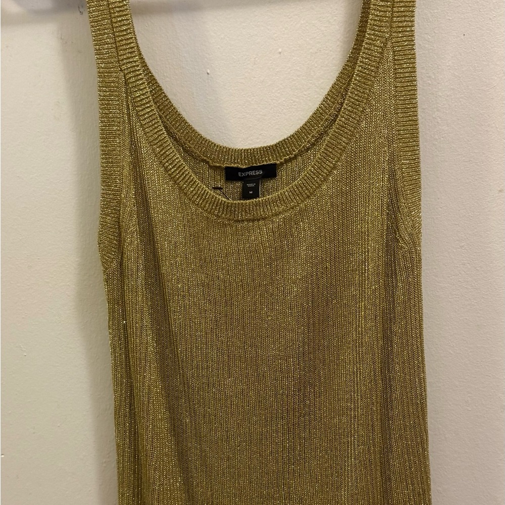 Express Shimmering Gold Tank Top